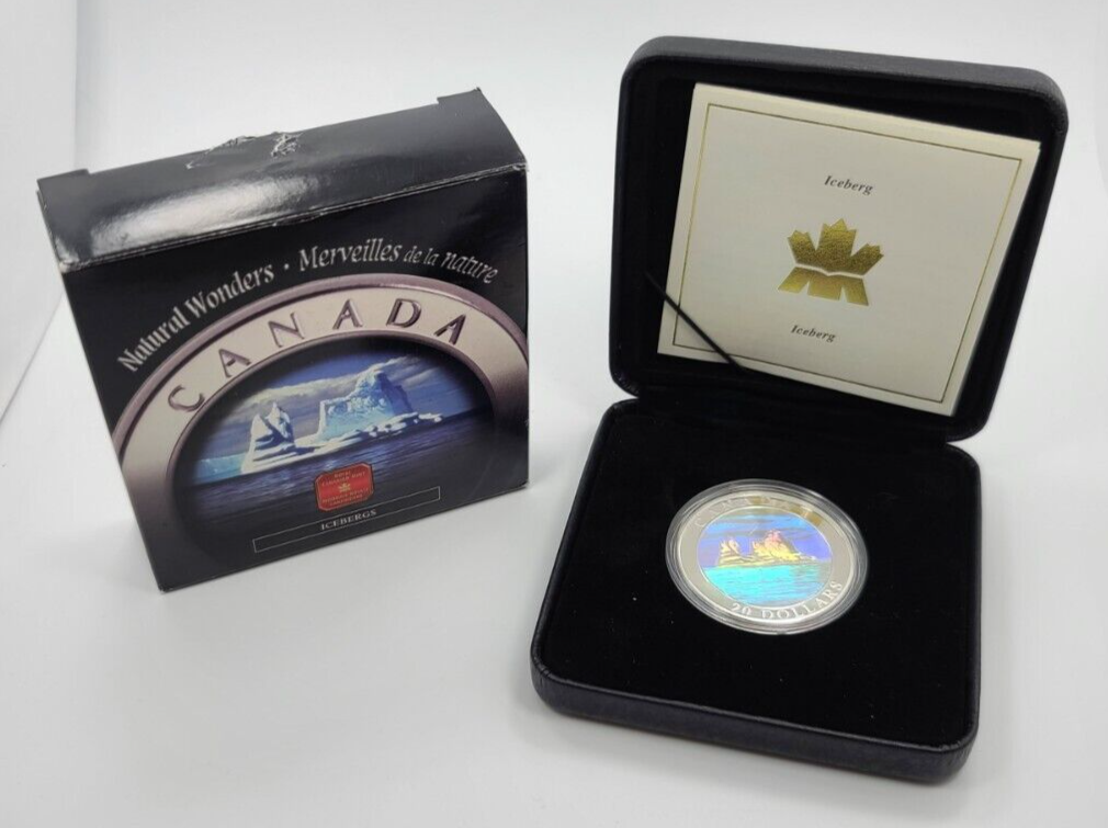 1 Oz Silver Coin 2004 Canada $20 Natural Wonders Iceberg Hologram ...