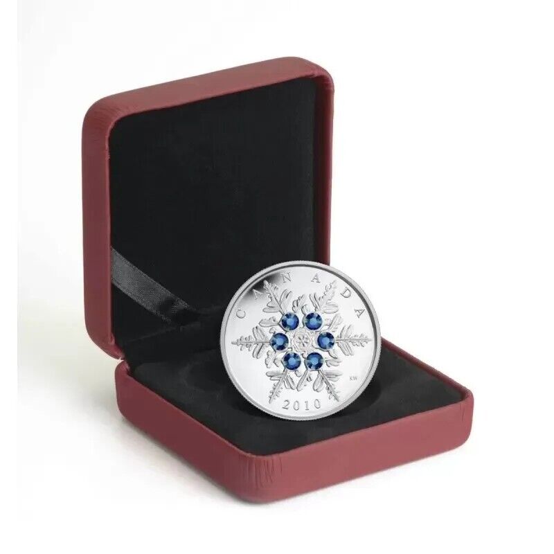 1 Oz Silver Coin 2010 $20 Canada Blue Crystal Snowflake Swarovski-classypw.com-4