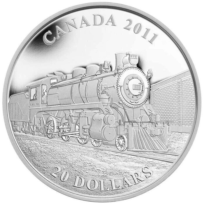 1 Oz Silver Coin 2011 Canada $20 Steam Powered Locomotive Train D-10-classypw.com-1