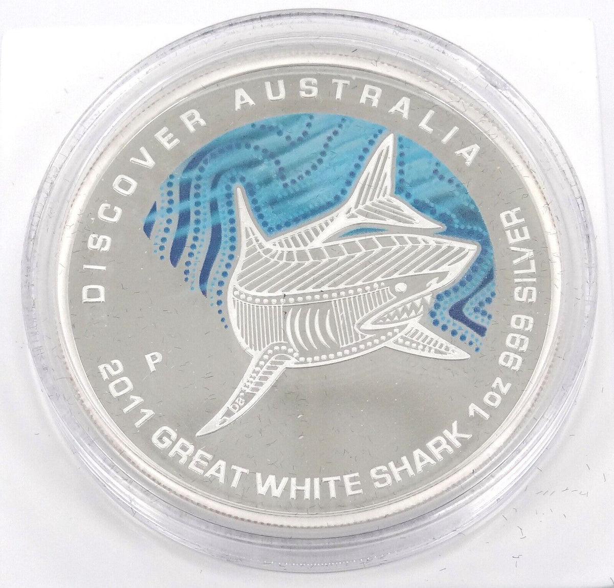 1 Oz Silver Coin 2012 $1 Australia Discover Australia Proof - Great White Shark-classypw.com-1