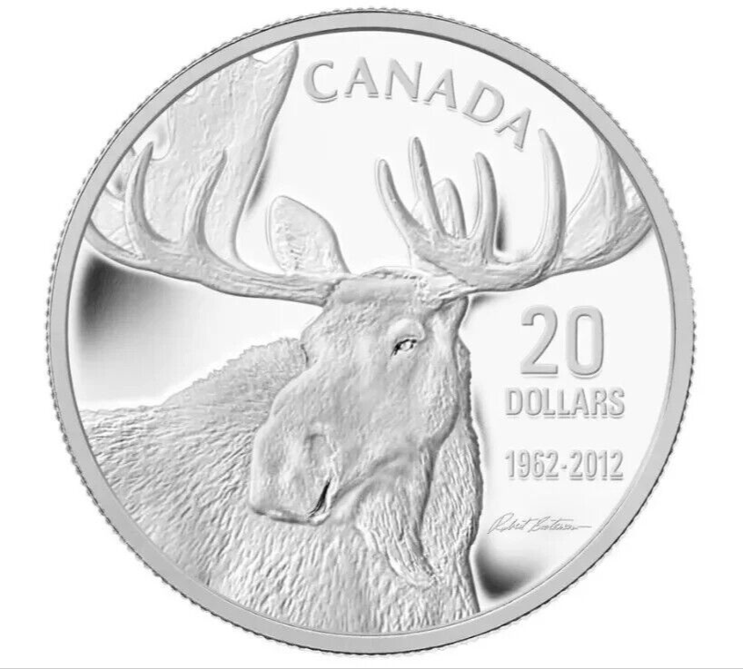 1 Oz Silver Coin 2012 Canada $20 Proof Bull Moose from The Moose Family-classypw.com-1