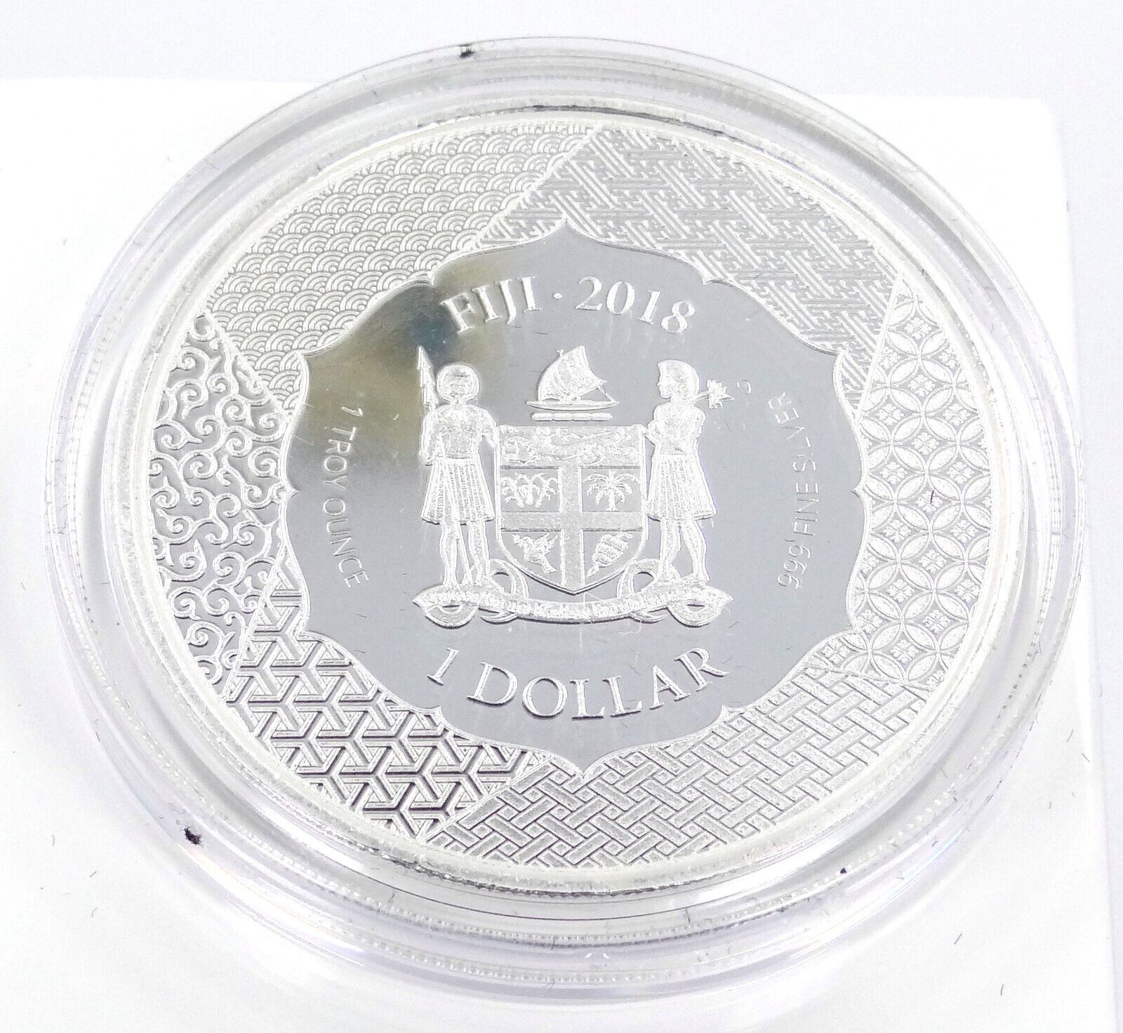 1 Oz Silver Coin 2018 $1 Fiji Scottsdale Mint Samurai Archives Colored Kiyomori-classypw.com-4