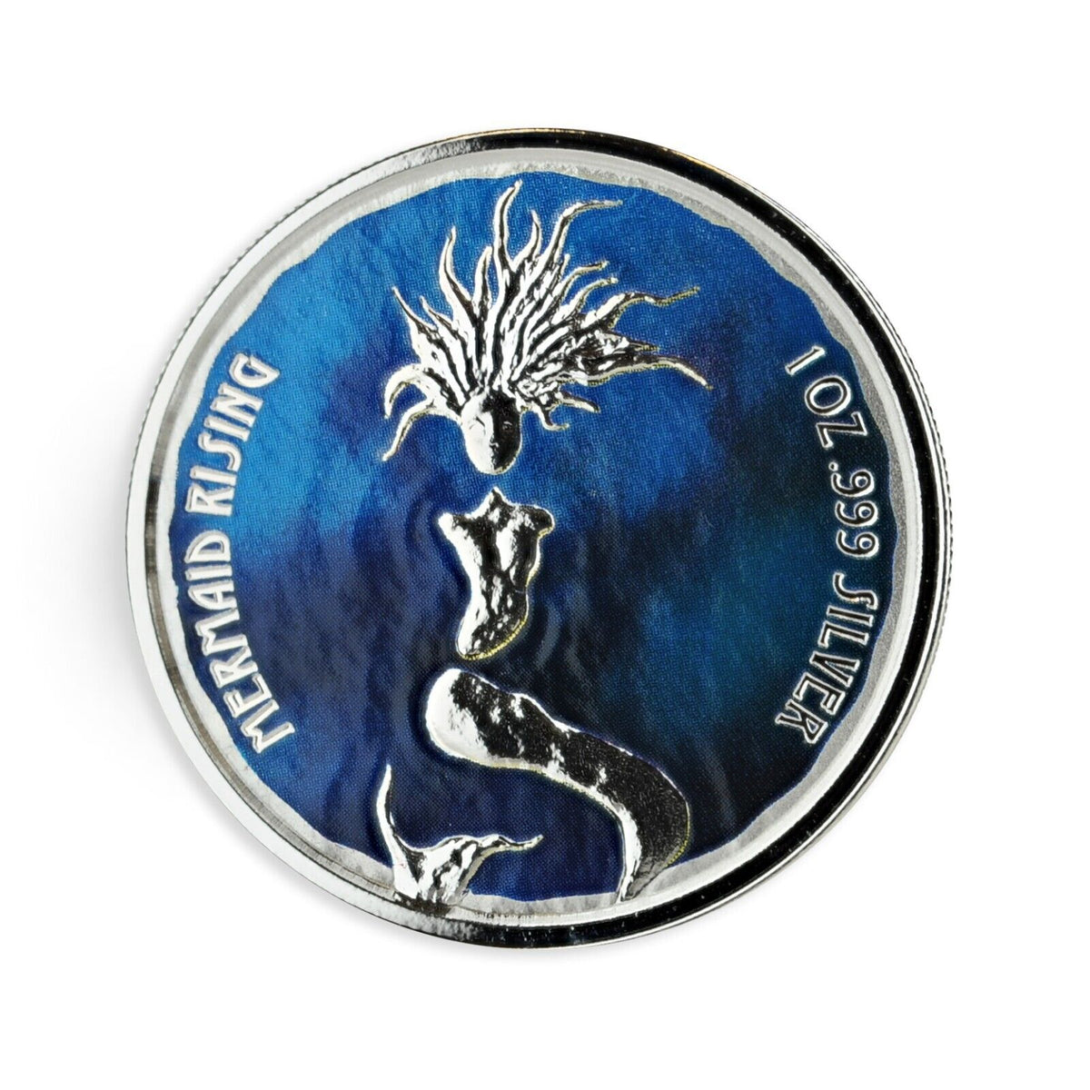 1 Oz Silver Coin 2018 Fiji $1 Scottsdale Mint Color - Mermaid Rising-classypw.com-1