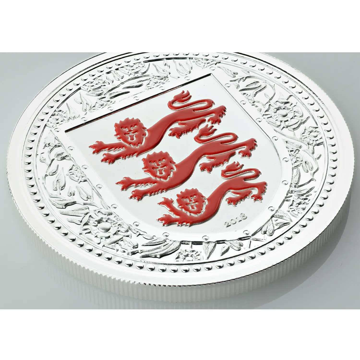 1 Oz Silver Coin 2018 Gibraltar £2 Royal Arms of England Color Proof - Red-classypw.com-3