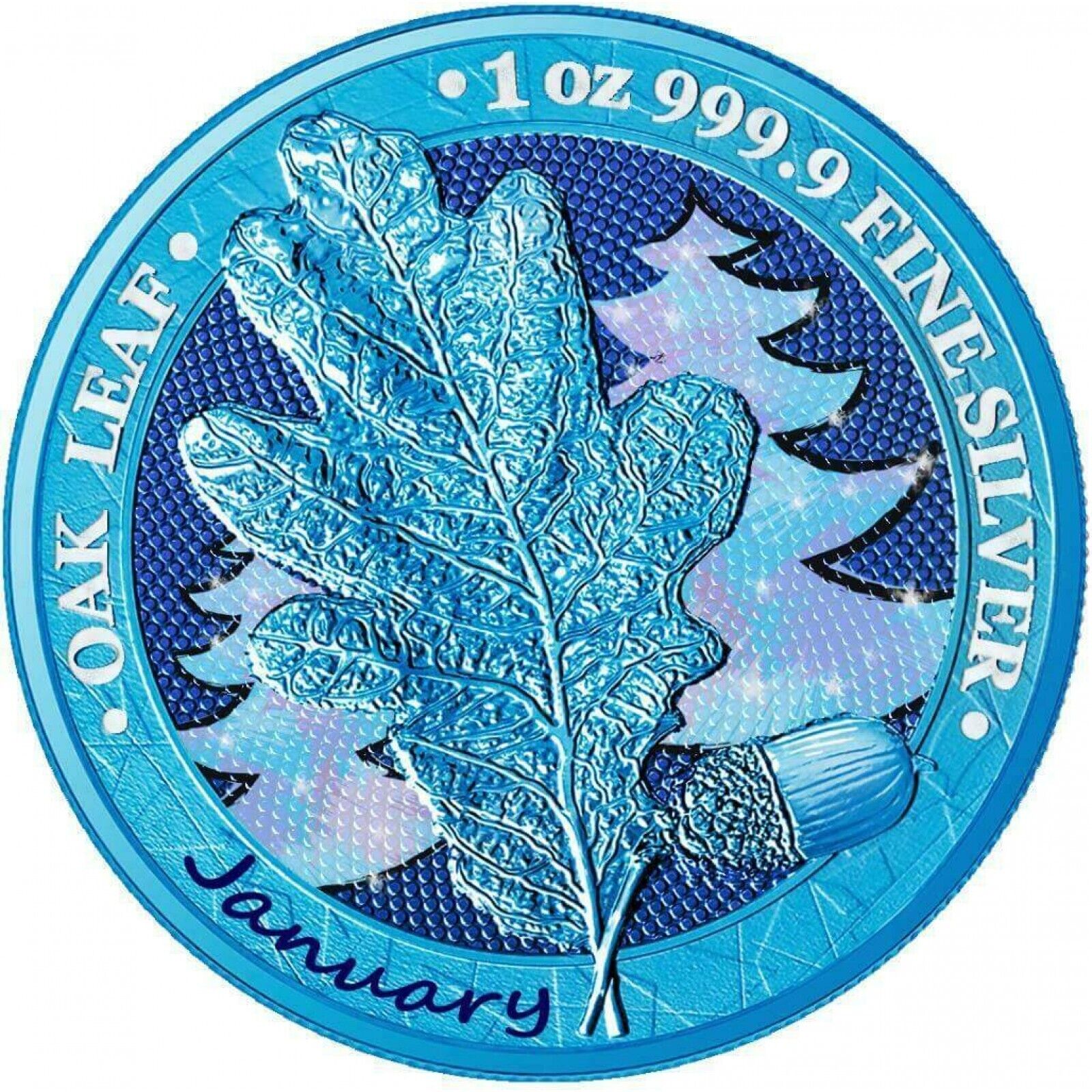 1 Oz Silver Coin 2019 5 Mark Germania Oak Leaf 12 Month Series - January-classypw.com-1