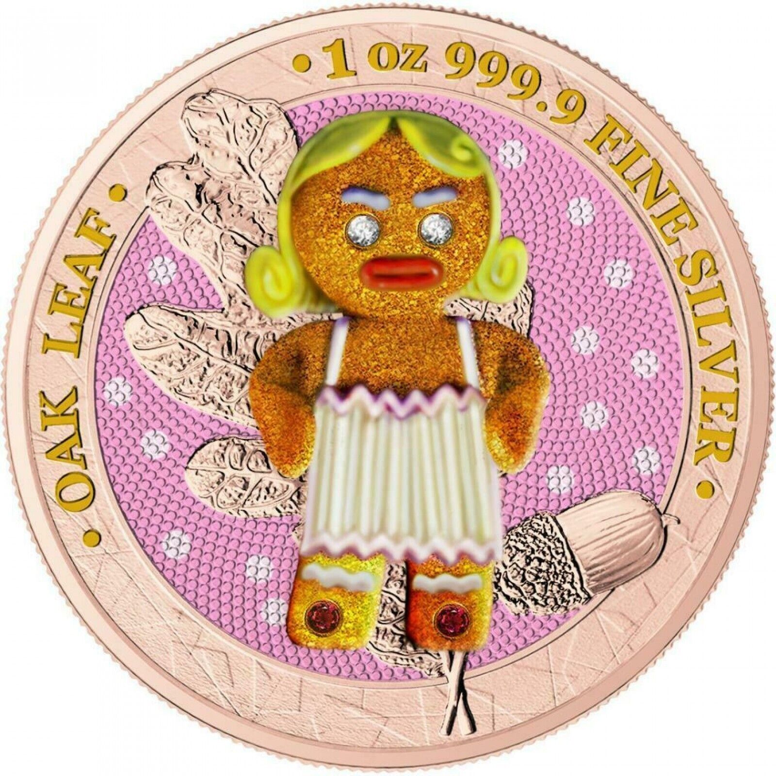 1 Oz Silver Coin 2019 5 Mark Germania Oak Leaf Bejeweled Gingerbread Angry Mommy-classypw.com-1