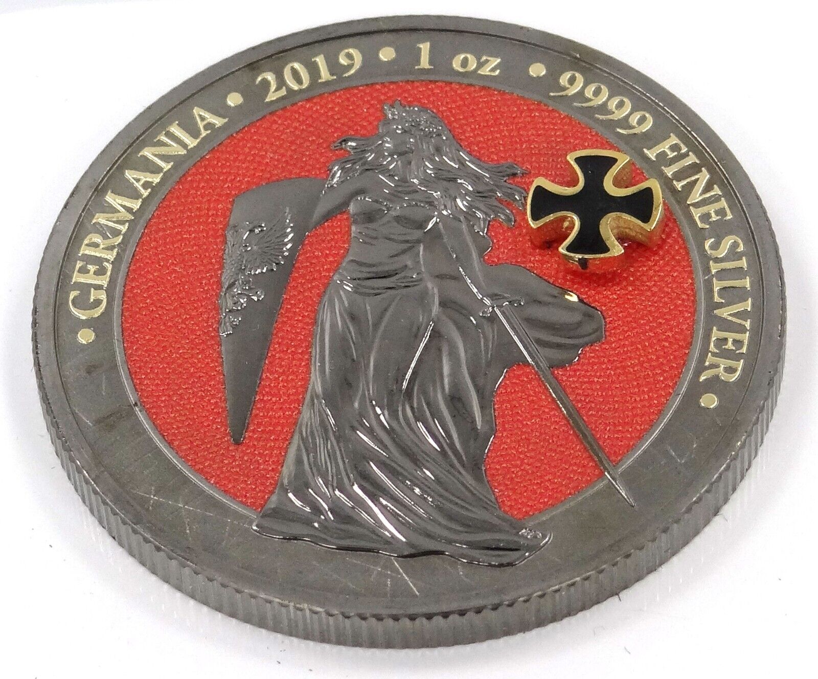 1 Oz Silver Coin 2019 5 Mark Germania - Ruthenium Iron Cross-classypw.com-2