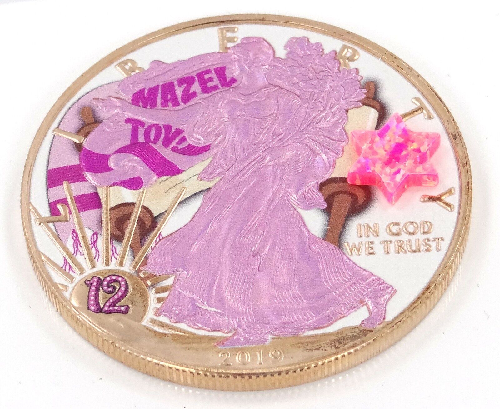 1 Oz Silver Coin 2019 American Eagle $1 Jewish Mazel Tov Bat