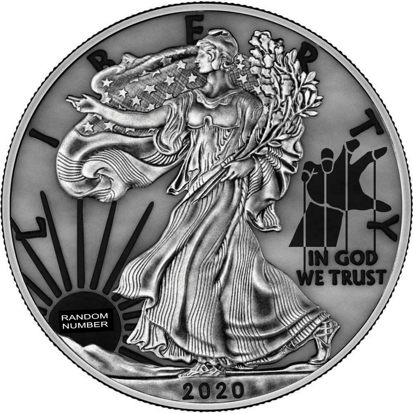 1 Oz Silver Coin 2020 $1 Liberty Paint It Grey - Puppets on a string-classypw.com-1