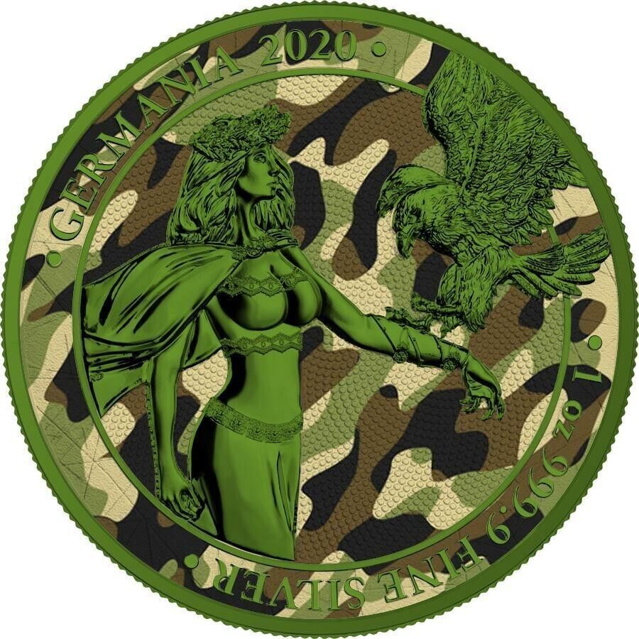 1 Oz Silver Coin 2020 5 Mark Germania Camouflage Edition - Katyn-classypw.com-1