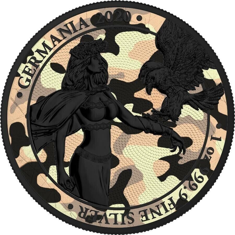 1 Oz Silver Coin 2020 5 Mark Germania Camouflage Edition - NTH. Africa-classypw.com-1