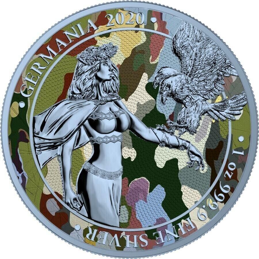 1 Oz Silver Coin 2020 5 Mark Germania Camouflage Edition - Normandia-classypw.com-1