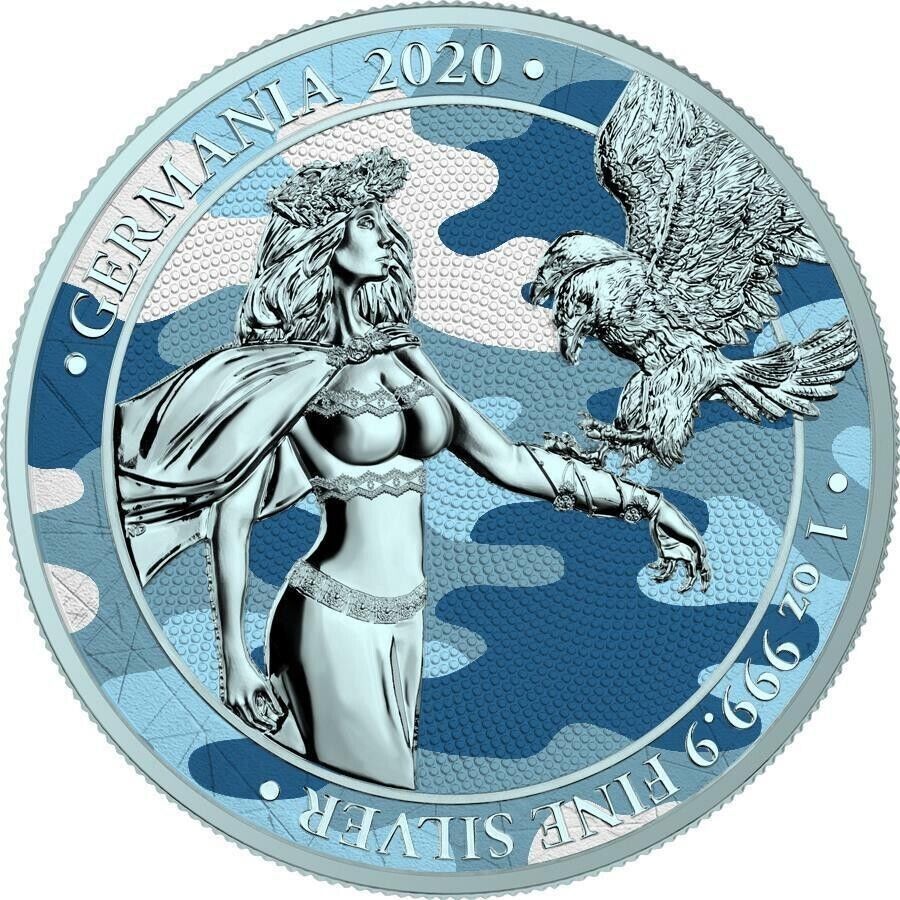 1 Oz Silver Coin 2020 5 Mark Germania Camouflage Edition - Swabia-classypw.com-1