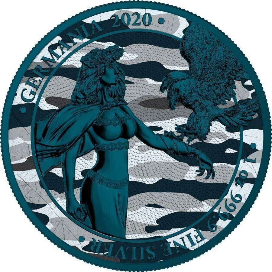 1 Oz Silver Coin 2020 5 Mark Germania Camouflage Edition - Sylt-classypw.com-1