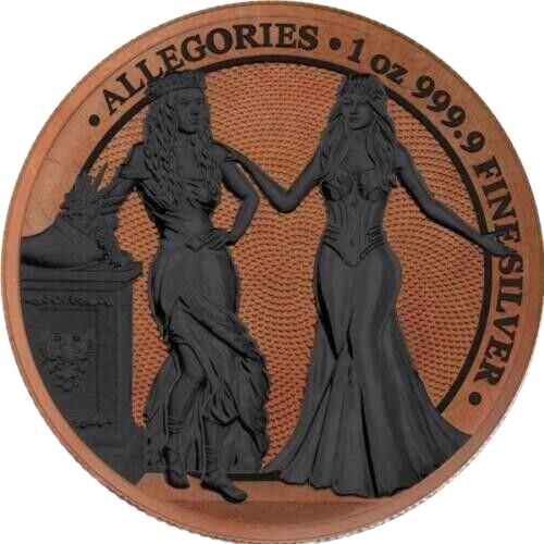 1 Oz Silver Coin 2020 5 Mark Italia &amp; Germania Allegories - Terracotta Round-classypw.com-1