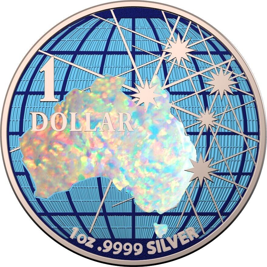 1 Oz Silver Coin 2020 Australia $1 Beneath the Southern Skies - Hologram Map-classypw.com-1