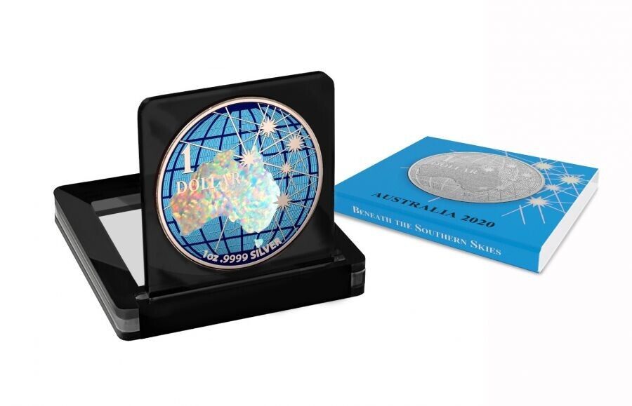 1 Oz Silver Coin 2020 Australia $1 Beneath the Southern Skies - Hologram Map-classypw.com-3