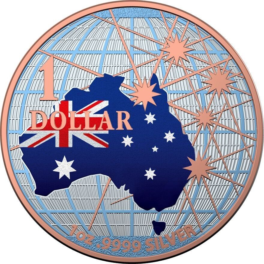 1 Oz Silver Coin 2020 Australia $1 Beneath the Southern Skies - The Flag-classypw.com-1