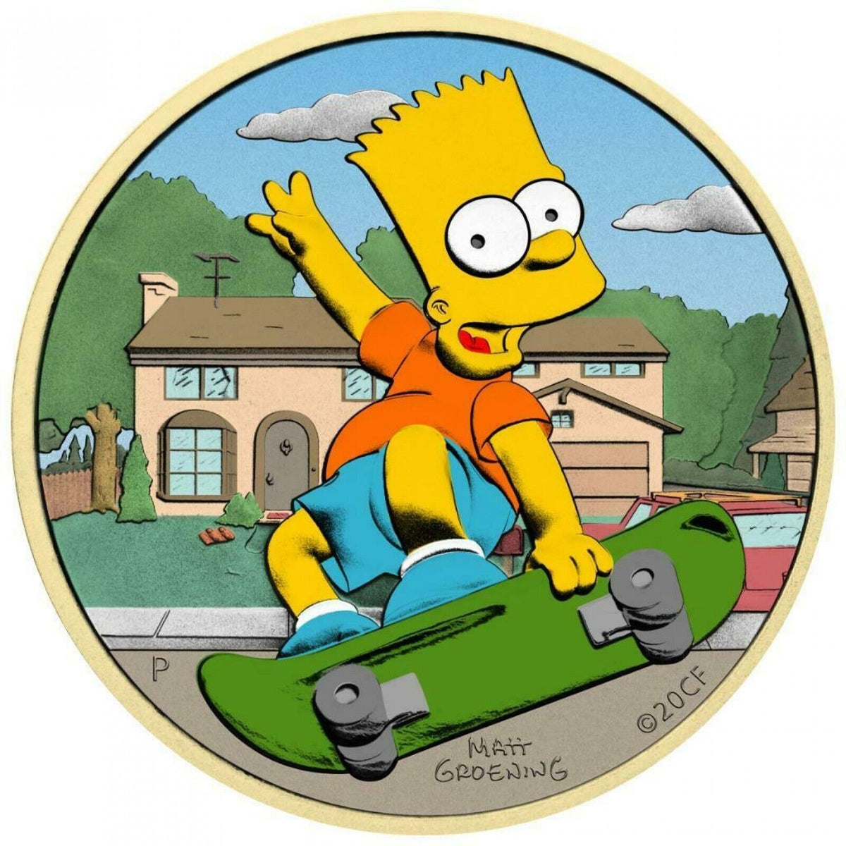 1 Oz Silver Coin 2020 Tuvalu $1 The Simpsons - Bart Simpson Home Sweet Home-classypw.com-1