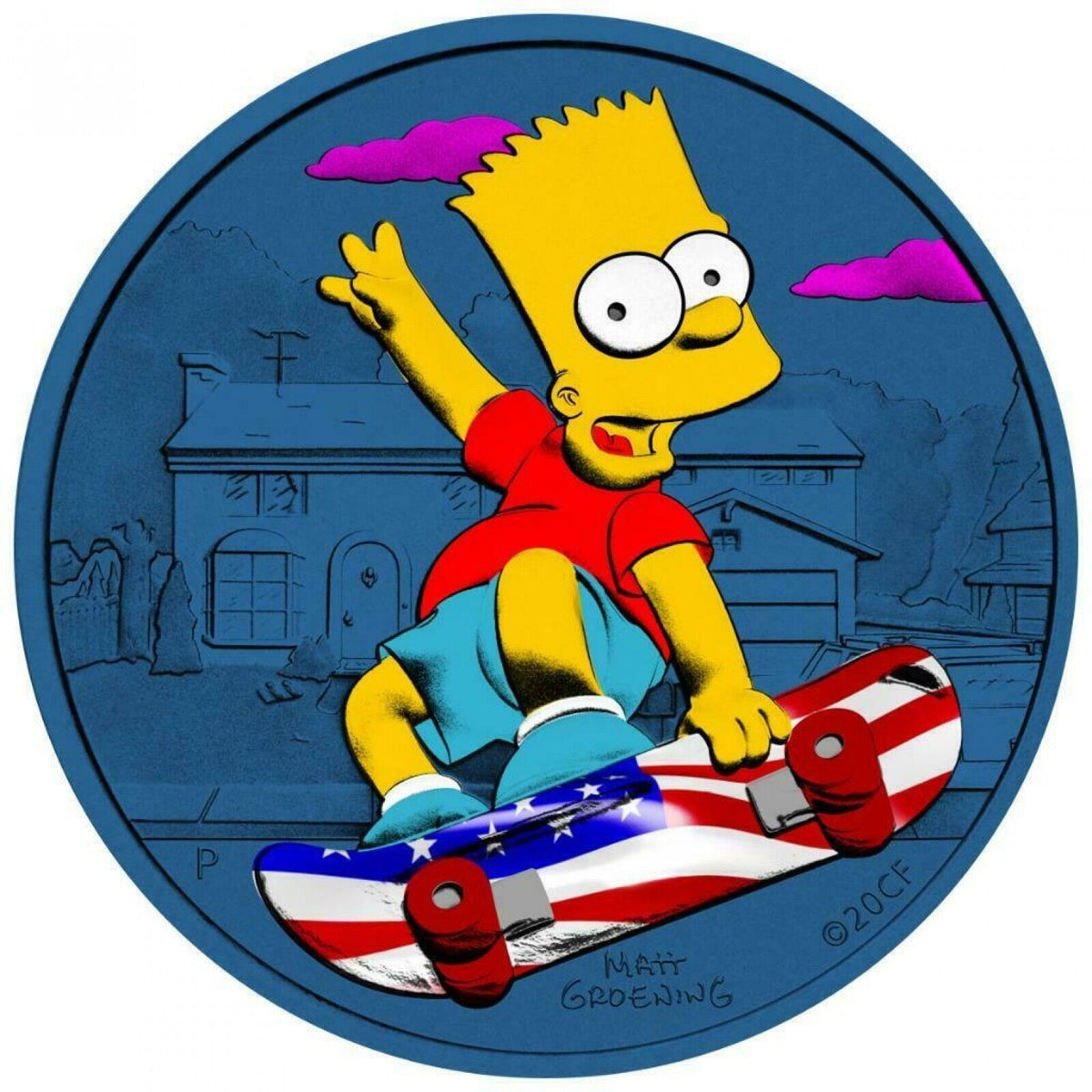 1 Oz Silver Coin 2020 Tuvalu $1 The Simpsons - Bart Simpson Patriot-classypw.com-1