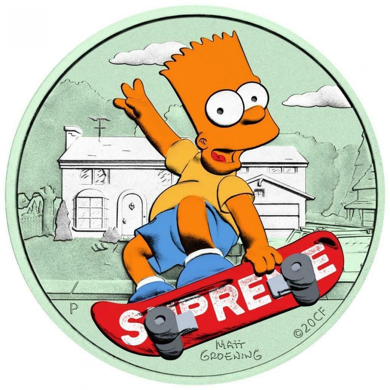 1 Oz Silver Coin 2020 Tuvalu $1 The Simpsons - Bart Simpson Supreme Color Coin-classypw.com-1