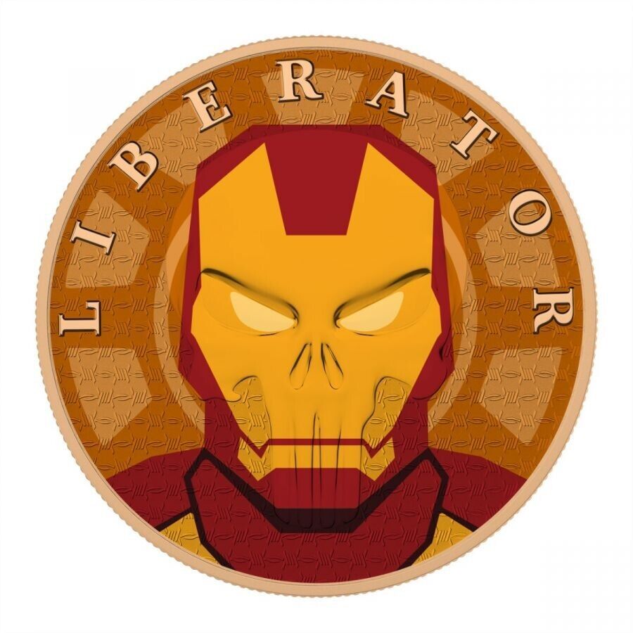 1 Oz Silver Coin 2021 Liberator Skull One Soul Superheroes - Invincible Iron Man-classypw.com-1