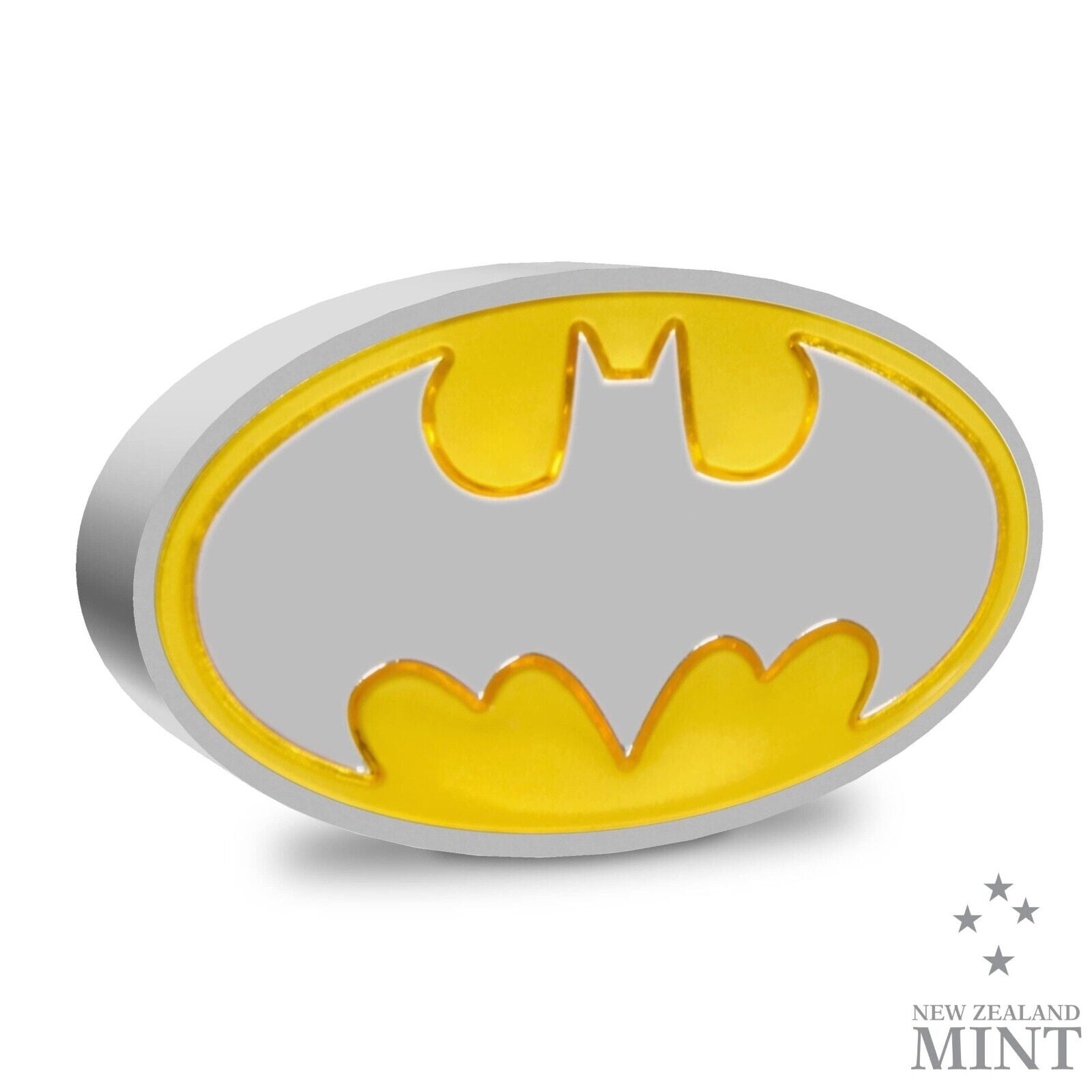 1 Oz Silver Coin 2021 Niue $2 DC Comics Batman Logo Colorized Shaped Proof