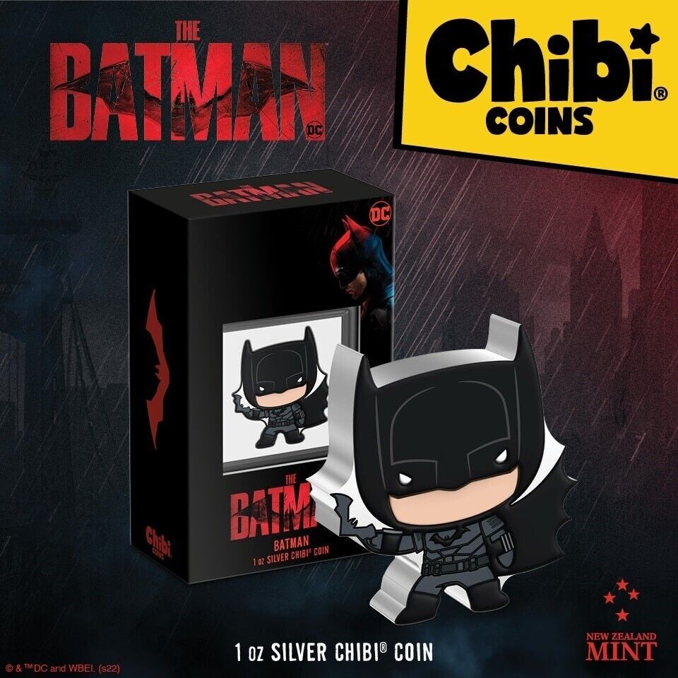 1 Oz Silver Coin 2023 Niue $2 DC Comics The Batman – Batman Shaped Chibi Coin