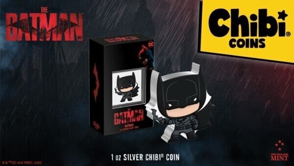 1 Oz Silver Coin 2023 Niue $2 DC Comics The Batman – Batman Shaped Chibi Coin