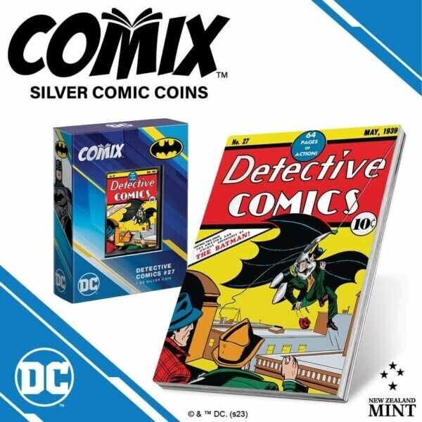 1 Oz Silver Coin 2023 Niue DC Comix Detective Comics #27 Batman Colorized Proof