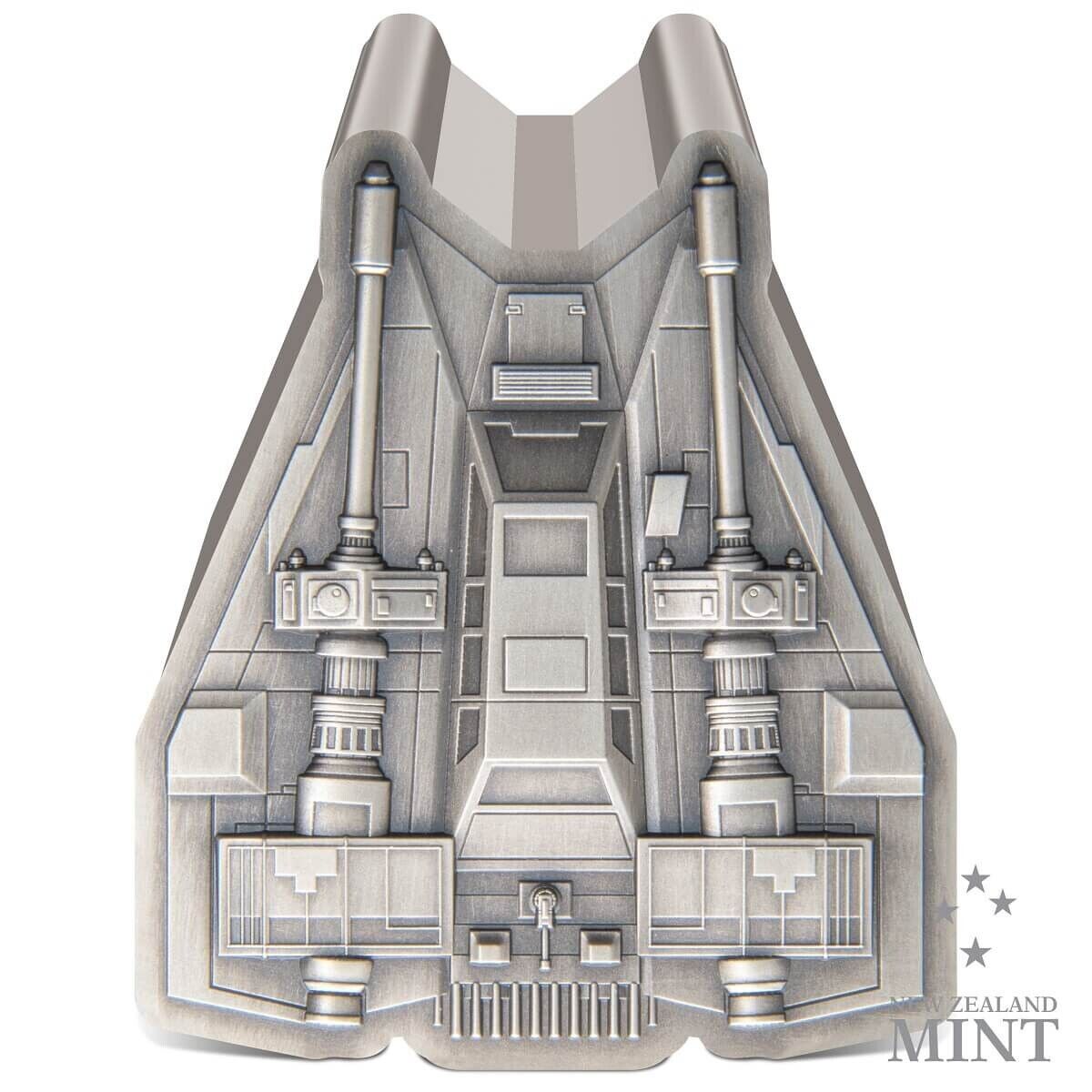 1 Oz Silver Coin 2023 Niue Star Wars Mandalorian Vehicle Snowspeeder Shaped Coin