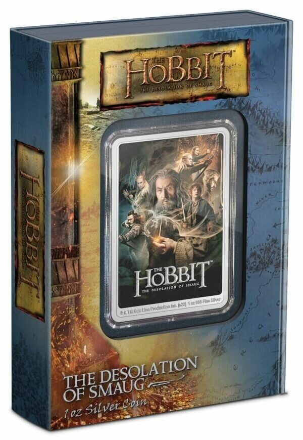 1 Oz Silver Coin 2023 Niue The Hobbit Desolation of Smaug Proof Poster Coin