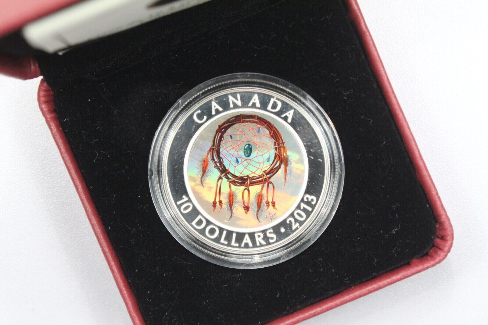 15.87g Silver Coin 2013 $10 Canada Colorized Dreamcatcher Hologram-classypw.com-4