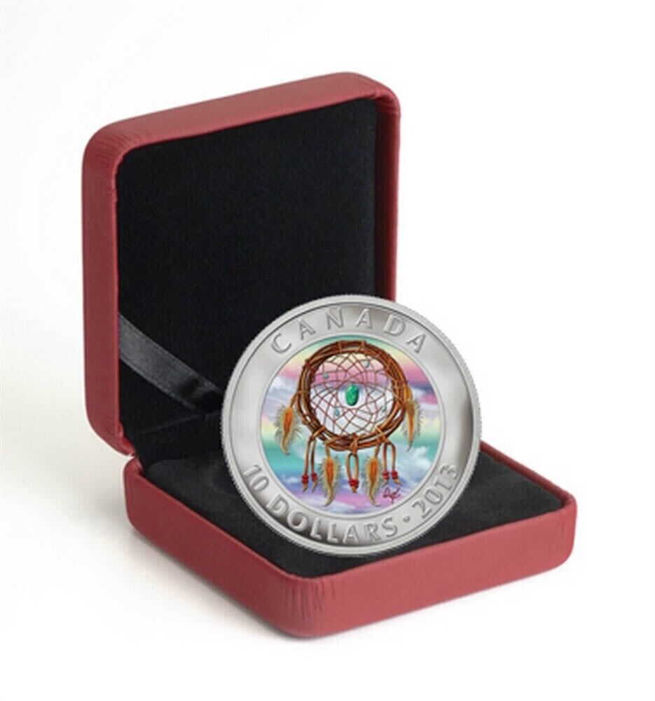 15.87g Silver Coin 2013 $10 Canada Colorized Dreamcatcher Hologram-classypw.com-5