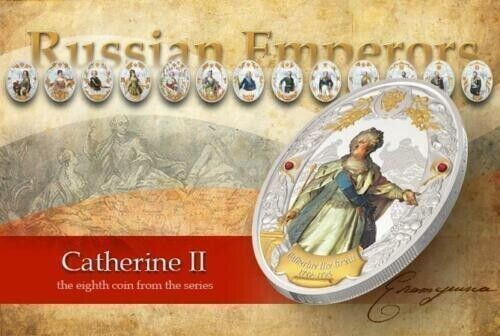 2 Oz Silver Coin 2014 Niue $5 Russian Emperors Proof Coin Catherine II The Great-classypw.com-7