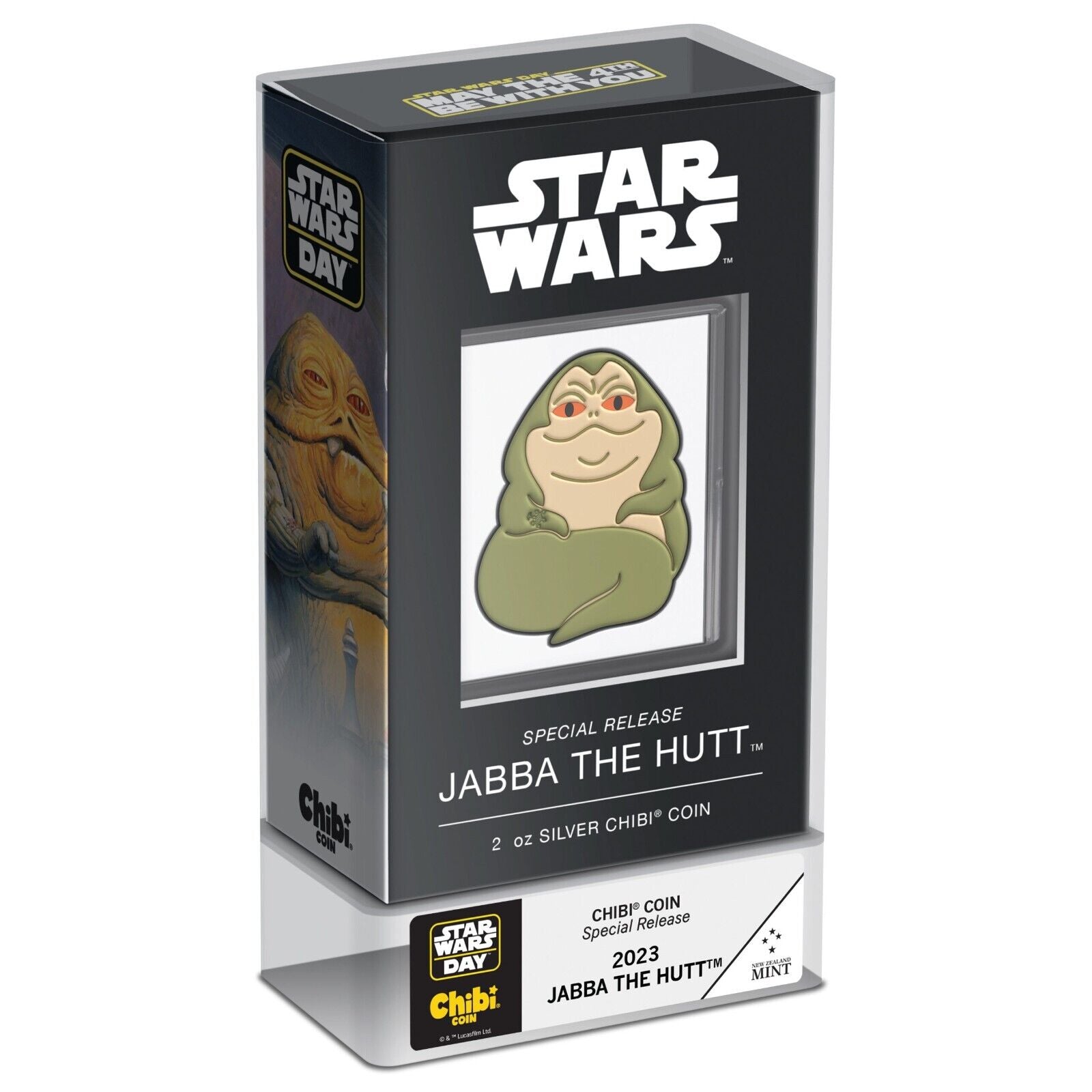 2 Oz Silver Coin 2023 Niue $5 Star Wars Jabba the Hutt Mega Chibi Silver Proof