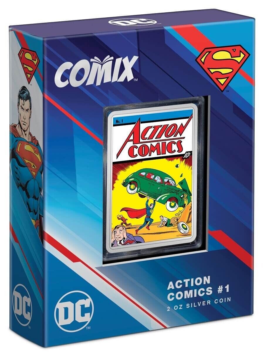 2 Oz Silver Coin 2023 Niue DC Comix Action Comics #1 Superman Colorized Proof