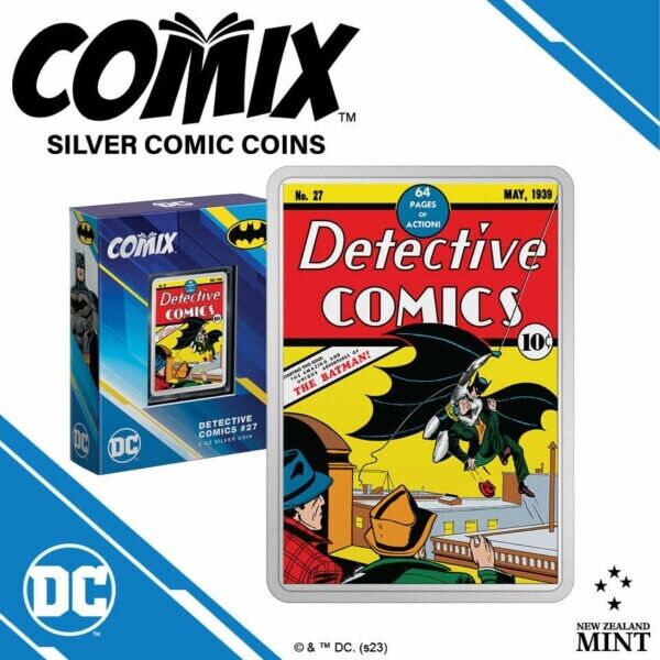 2 Oz Silver Coin 2023 Niue DC Comix Detective Comics #27 Batman Colorized Proof