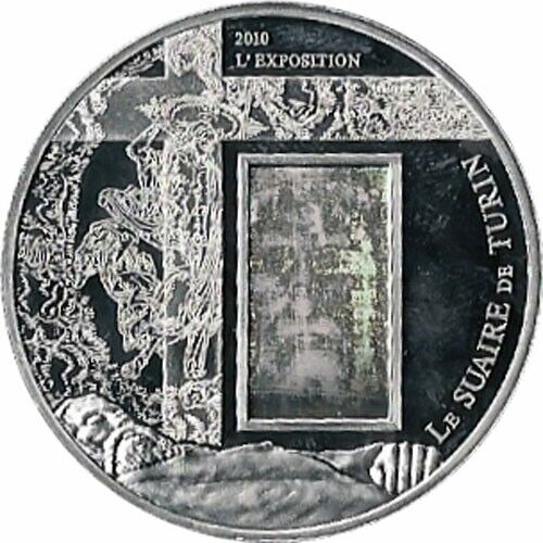 20g Silver Coin 2010 Cameroon Le Suaire De Turin Shroud of Turin Jesus Hologram-classypw.com-1