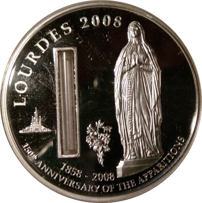 25g Silver Coin 2007 Palau $5 Lourdes with Authentic Water from the Source-classypw.com-3