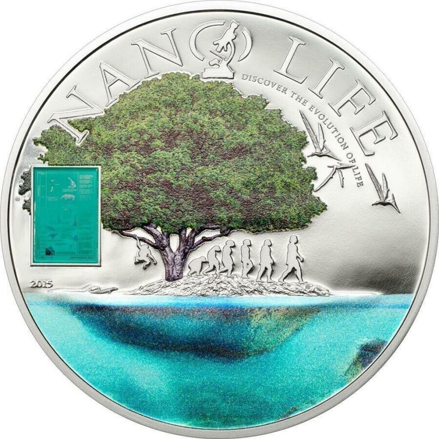 50g Silver Coin 2014 $10 Cook Islands Discover The Evolution - Nano Life Proof-classypw.com-1