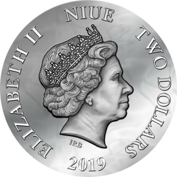 50g Silver Coin 2019 Niue $2 Dark Beauties Evanesca Ultra High Relief Antiqued-classypw.com-1