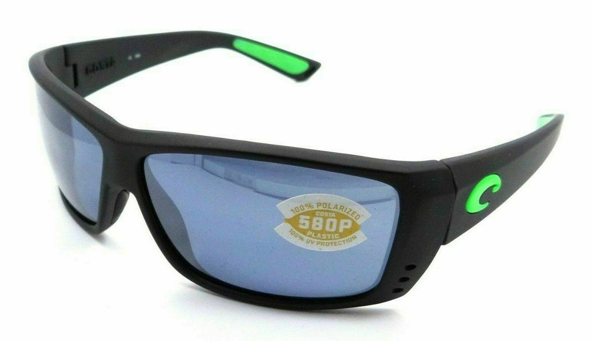 Costa Del Mar Sunglasses Cat Cay Matte Black Green Logo /Gray Silver Mirror 580P-097963667012-classypw.com-1