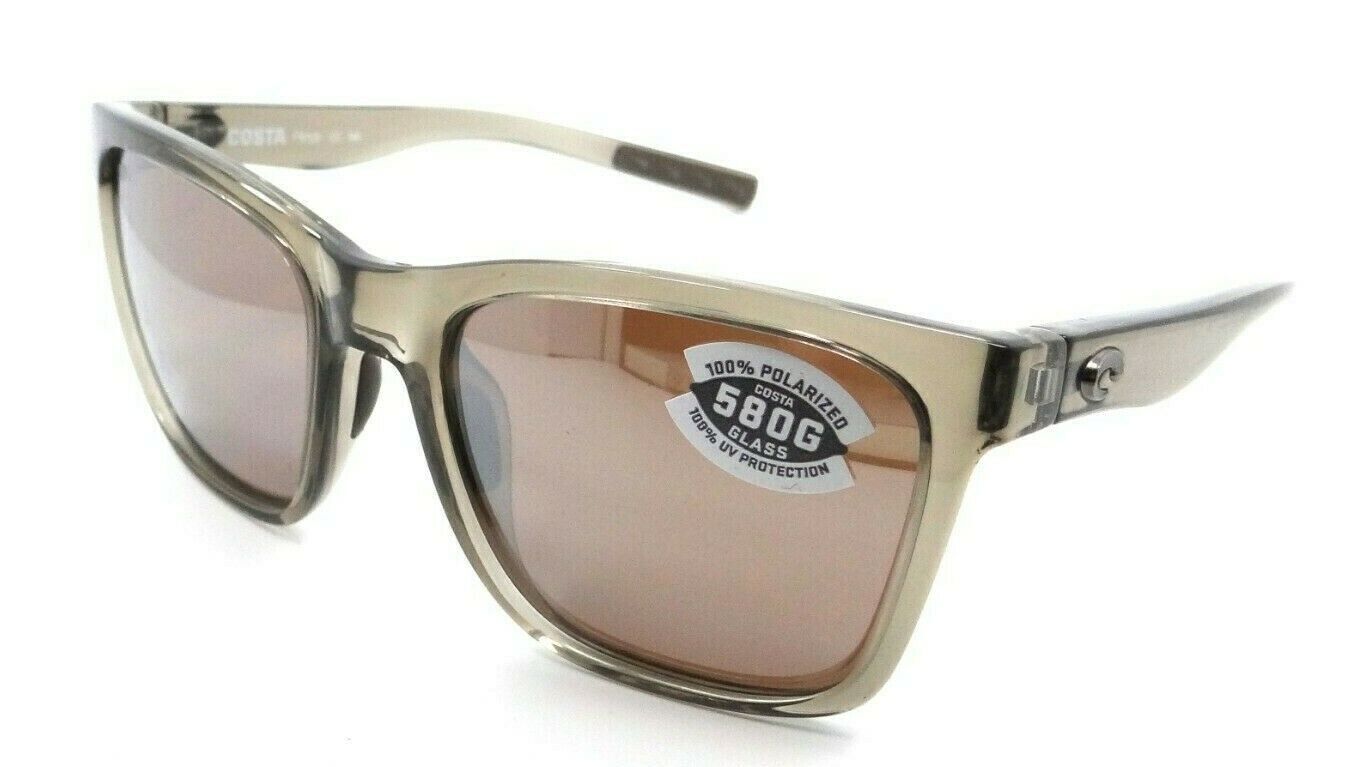 Costa Del Mar Sunglasses Panga 56-20-135 Shiny Taupe Crystal /Silver Mirror 580G-0097963818919-classypw.com-1