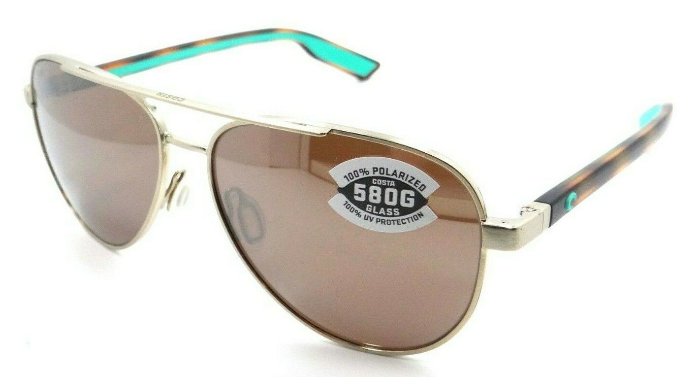 Costa Del Mar Sunglasses Peli 57-14-140 Brushed Gold / Copper Silver Mirror 580G-097963844437-classypw.com-1