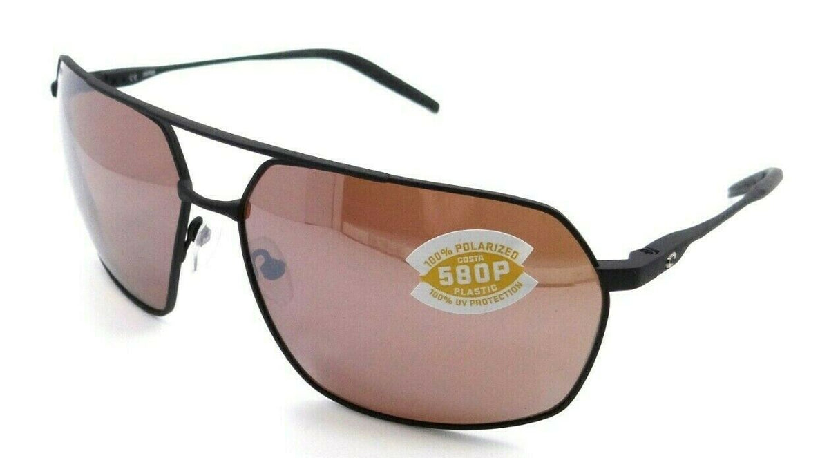 Costa Del Mar Sunglasses Pilothouse Matte Black / Copper Silver Mirror 580P-097963809337-classypw.com-1