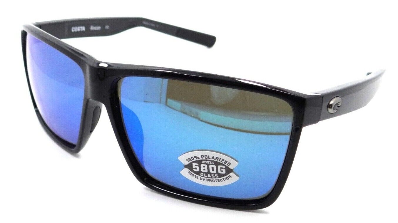 Costa Del Mar Sunglasses Rincon 63-11-140 Shiny Black / Blue Mirror 580G Glass-0097963652353-classypw.com-1