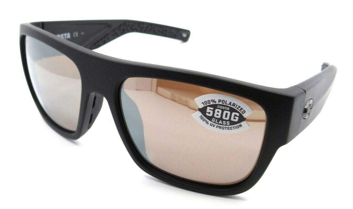 Costa Del Mar Sunglasses Sampan 60-17-135 Matte Black / Silver Mirror 580G Glass-0097963837897-classypw.com-1