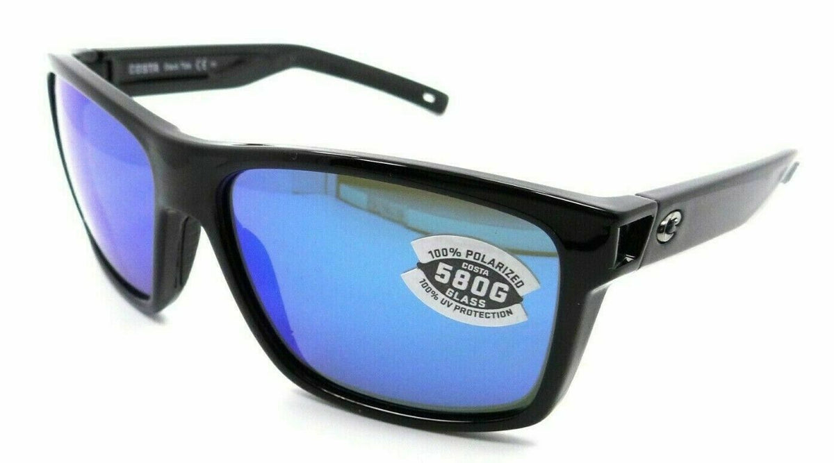 Costa Del Mar Sunglasses Slack Tide Shiny Black / Blue Mirror 580G Glass-097963666367-classypw.com-1