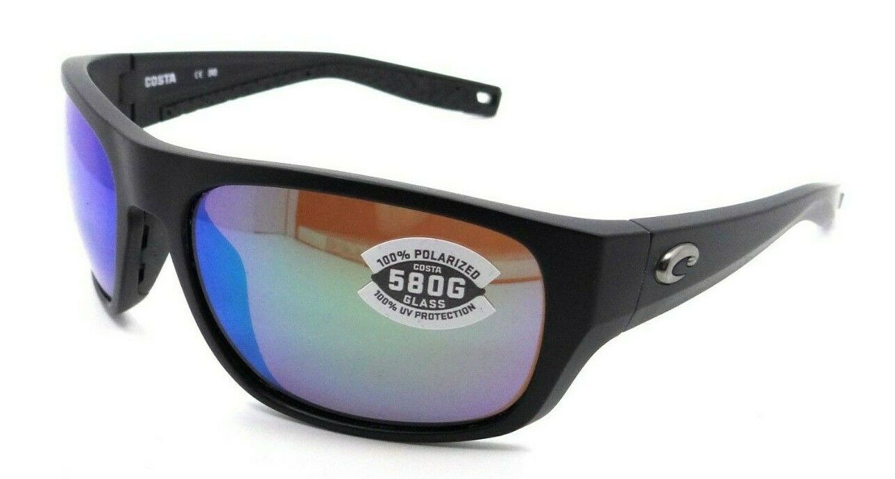 Costa Del Mar Sunglasses Tico 60-17-119 Matte Black / Green Mirror 580G Glass-097963818605-classypw.com-1